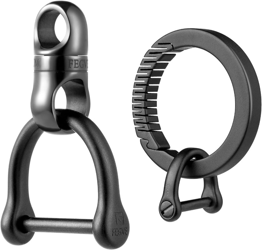 Edc Carry Clip - Tytanowy brelok do kluczy z okrągłą